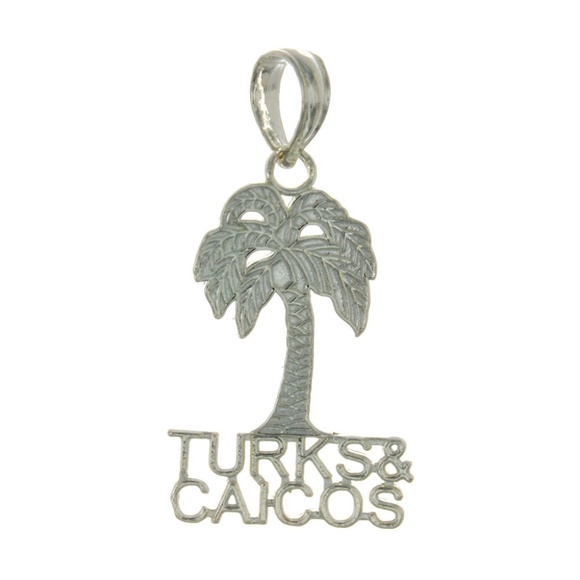 CLOSEOUT! 925 Sterling Silver Travel Turks & Caicos Under Palm Tree Travel Charm - Picture 2 of 6